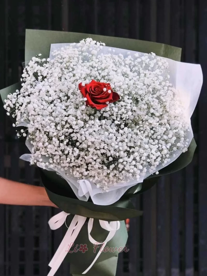 bó hoa baby mix hoa hồng, biểu tượng only love